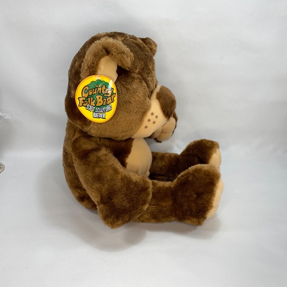 Vtg '86 Country Folk Plush Bear Brown Freckles Belly Button 25" Animal Plaything - Picture 6 of 14